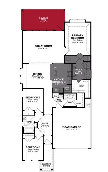 2D floor plan layout of this home in Copia Pines, Montgomery, TX (Image 2).