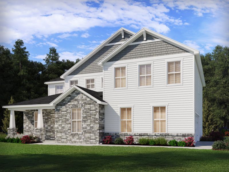 Representative exterior photo of a completed home built from the Jefferson Basement by Meritage Homes in River Pointe, Monroe, GA (Image 1).