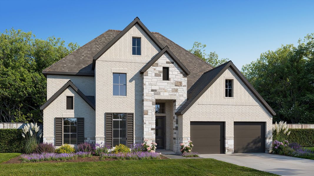 Representative exterior photo of a completed home built from the 3568W by Perry Homes in Lariat 60', Liberty Hill, TX (Image 16).