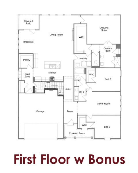 2D floor plan layout for the Kingston Primary Suite on Main by Chafin Communities in Mallard’s Landing, Jefferson, GA (Image 4). 2D floor plan layout for the Kingston Primary Suite on Main by Chafin Communities in Mallard’s Landing, Jefferson, GA (Image 4).