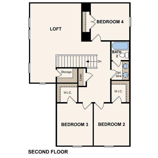 2D floor plan layout of this home in Eastwood at Sonterra, Jarrell, TX (Image 2). 2D floor plan layout of this home in Eastwood at Sonterra, Jarrell, TX (Image 2).