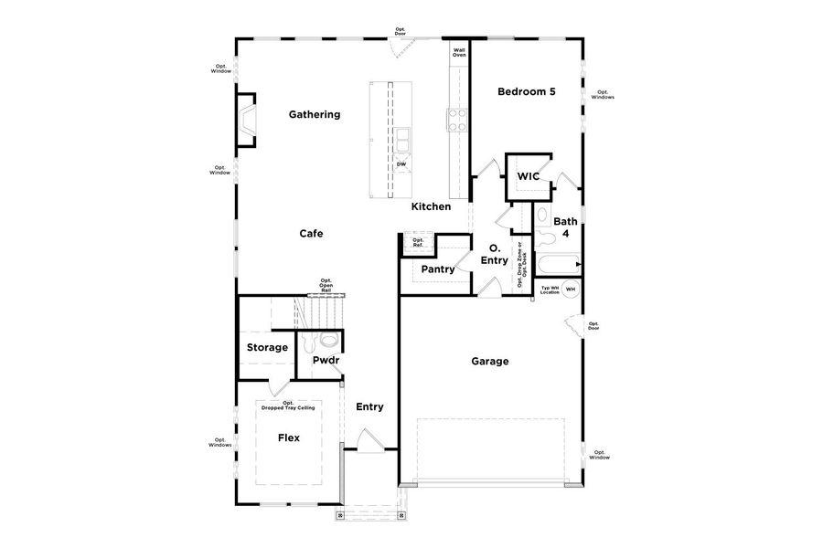 2D floor plan layout for the Briar Creek by DRB Homes in Hamilton Lakes, Loganville, GA (Image 3).