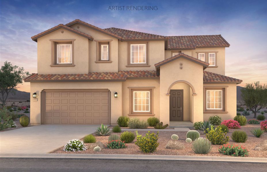 Representative exterior photo of a completed home built from the Messina by Pulte Homes in Legado West, Gilbert, AZ (Image 20).