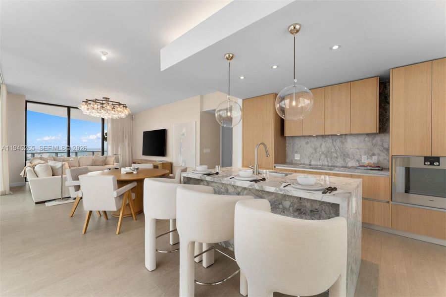 Furnished interior view inside a new home in Five Park, Miami Beach (Image 9).