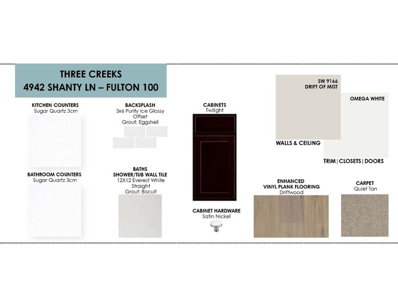 Sample of building materials used in homes in Three Creeks, Belton (Image 13). Sample of building materials used in homes in Three Creeks, Belton (Image 13).
