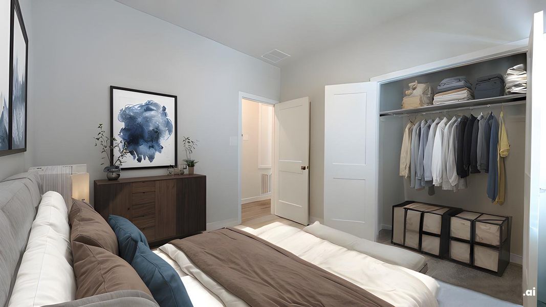 2nd Bedroom- Virtually staged for an idea only.