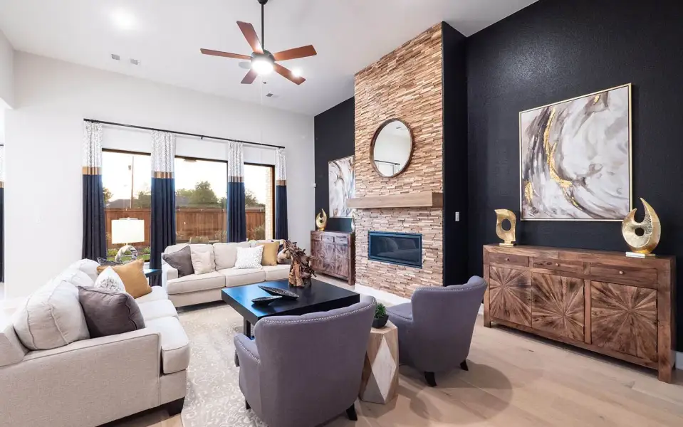 Representative furnished interior of a home built from the Malibu by CastleRock Communities in Lakesong, Grand Prairie (Image 6).