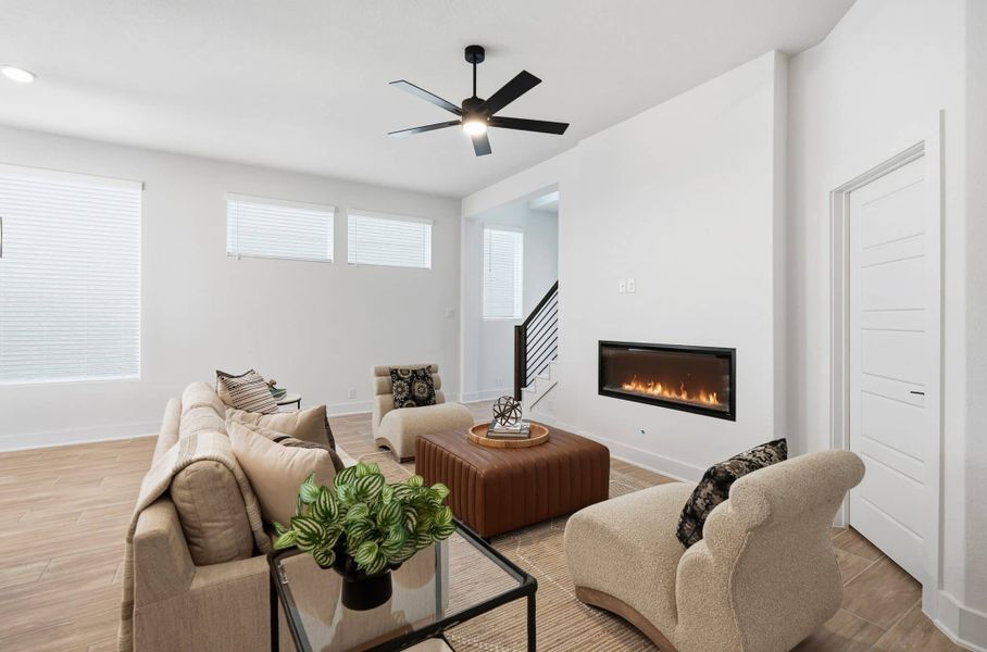 Furnished interior view inside a new home in Centero at Stone Oak, San Antonio (Image 10).