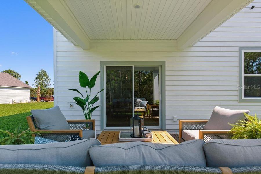 Exterior details and patio area of a home in Seminole Palms, Palm Coast (Image 33).