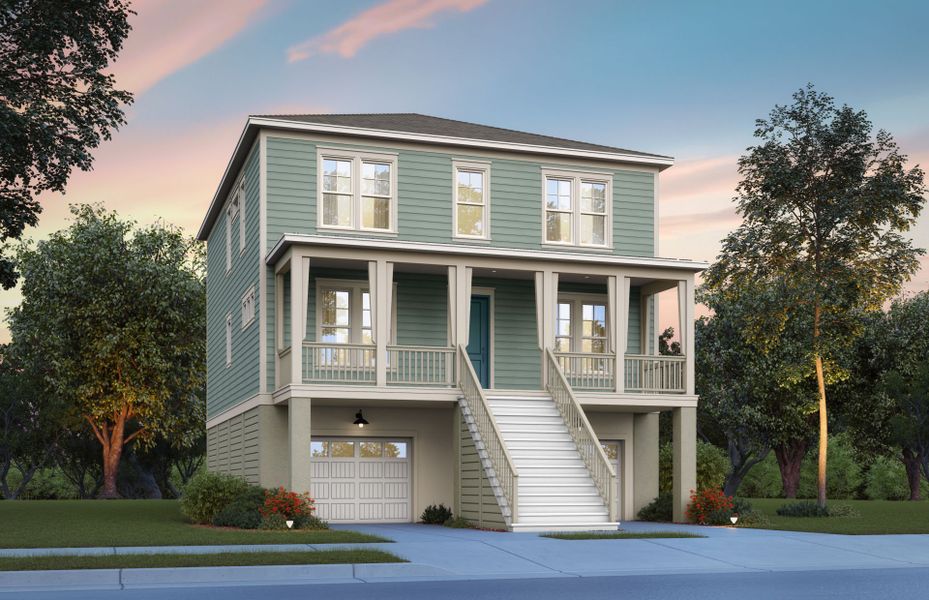 Representative exterior photo of a completed home built from the Primrose - Drive Under by Pulte Homes in Heartwood, Richmond Hill, GA (Image 5).