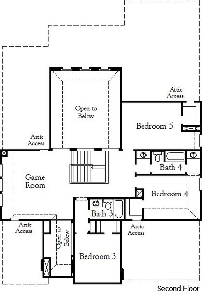 2D floor plan layout of this home in Chaparral Park, Oak Point, TX (Image 5).
