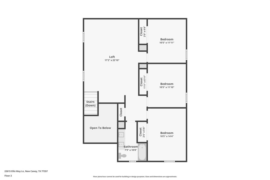 2D floor plan layout of this home in Sundance Cove - Traditional Series, Crosby, TX (Image 3).