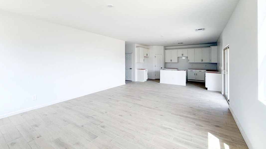Great room and kitchen