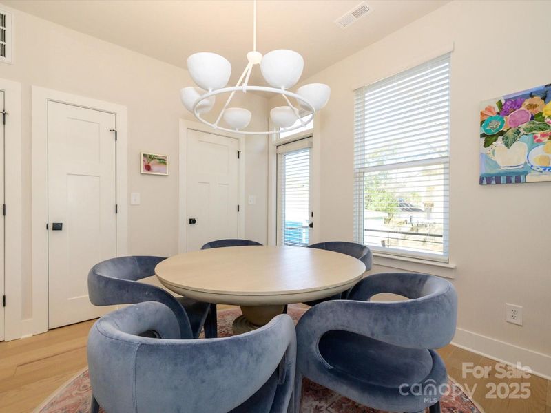 Dual walk-in pantries offer so many storage options!  That third door you see is the powder room.  I knew you were wondering. : )