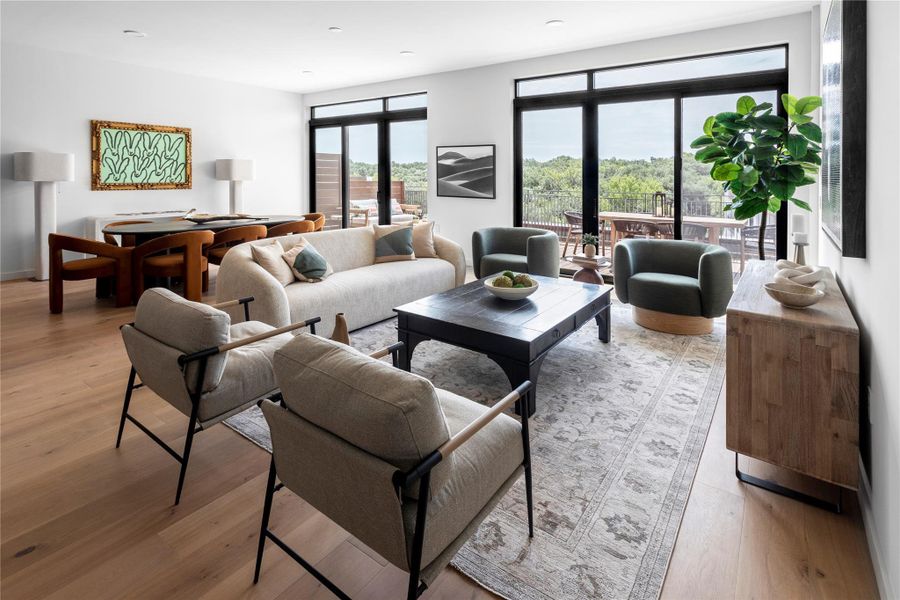 Furnished interior view inside a new home in One Oak, Austin (Image 11). Furnished interior view inside a new home in One Oak, Austin (Image 11).