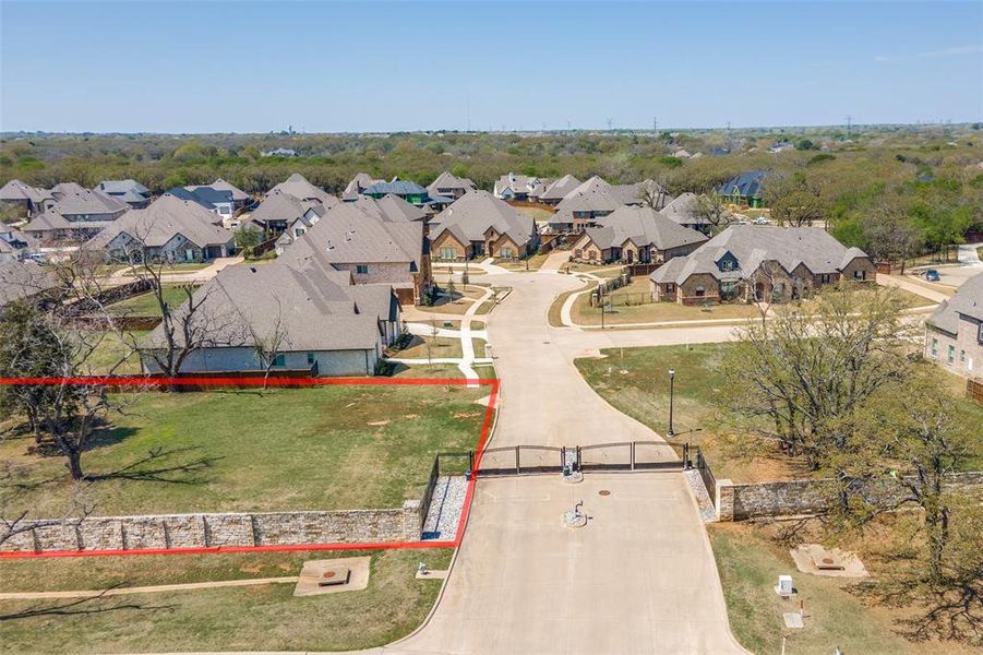 Bird's eye view with a residential view