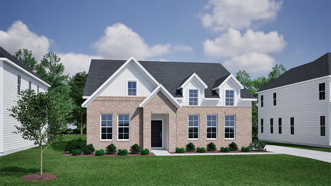 Representative exterior photo of a completed home built from the Elliott - Vanguard Collection by Mungo Homes in Ovation at Sweetbrier, Durham, NC (Image 16).