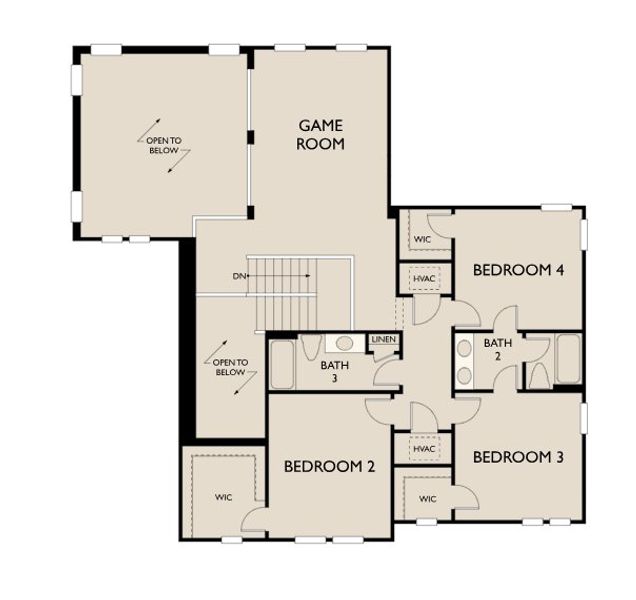 2D floor plan layout for the Amelia by Ashton Woods in Oakfield Trails Signature, Parrish, FL (Image 3).
