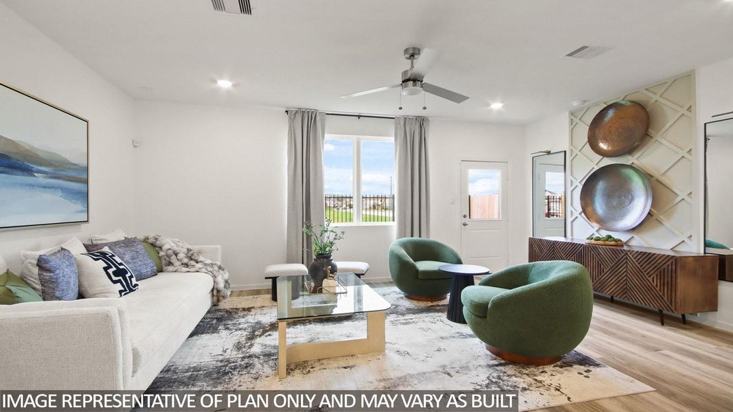 Furnished interior view inside a new home in Bridges on Lake Houston Villas, Humble (Image 3).