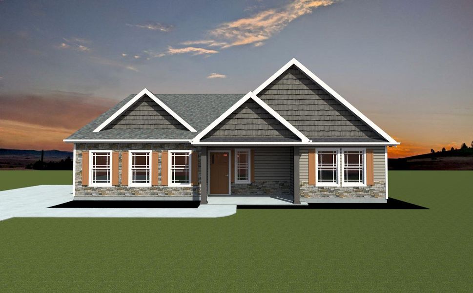 Representative exterior photo of a completed home built from the Franklin by Enchanted Homes in Fall Creek, Inman, SC (Image 22). Representative exterior photo of a completed home built from the Franklin by Enchanted Homes in Fall Creek, Inman, SC (Image 22).