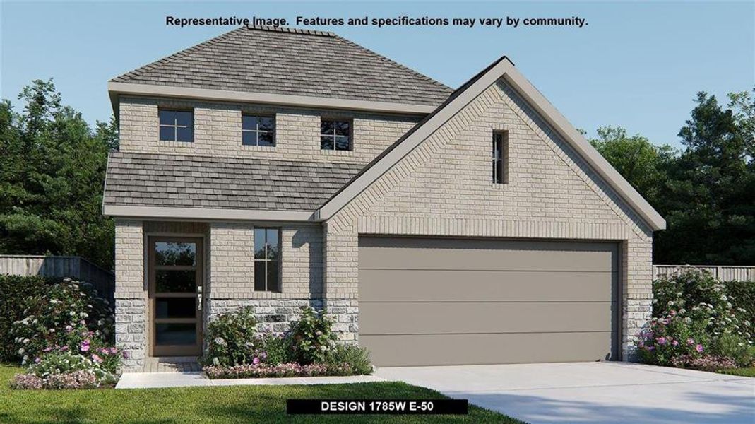 View of front of home with a garage