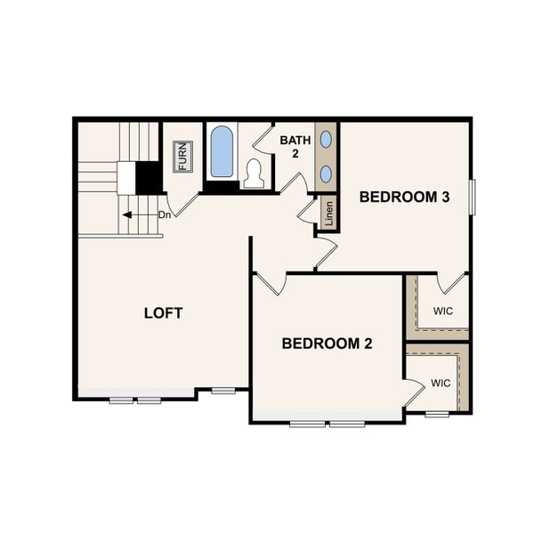 2D floor plan layout of this home in Canebrake at Hickory Hills, Old Hickory, TN (Image 3).