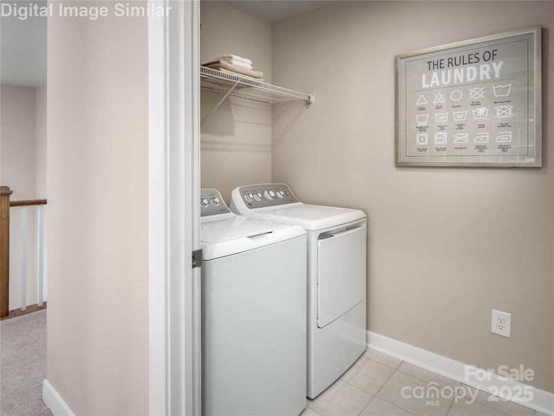 Laundry where you need it most — upstairs, just steps from the bedrooms!