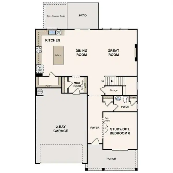2D floor plan layout of this home in Reserve at Gum Springs, Jefferson, GA (Image 3).