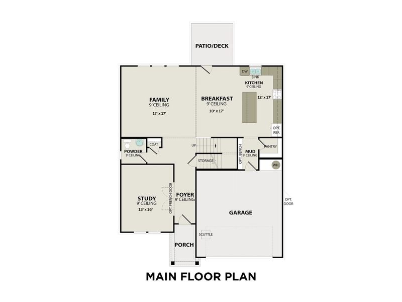 2D floor plan layout for the The Henry A by Davidson Homes LLC in Woods Crossing, Gallatin, TN (Image 3). 2D floor plan layout for the The Henry A by Davidson Homes LLC in Woods Crossing, Gallatin, TN (Image 3).