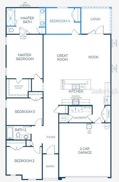 2D floor plan layout of this home in Oakstone Farms, Leesburg, FL (Image 4).