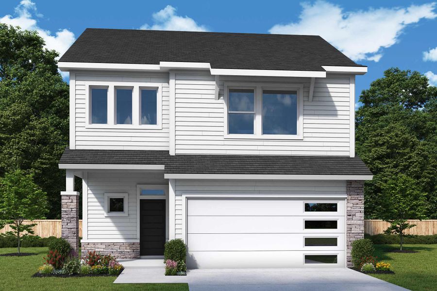 Representative exterior photo of a completed home built from the The Percy by David Weekley Homes in Nexus – Park Collection, Gallatin, TN (Image 5).