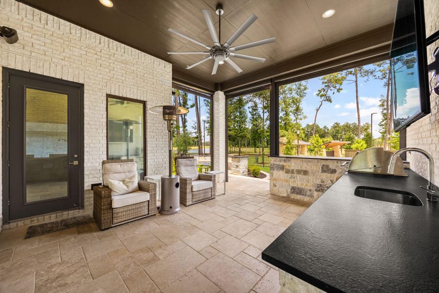 Exterior details and patio area of a home in The Highlands, Porter (Image 27).