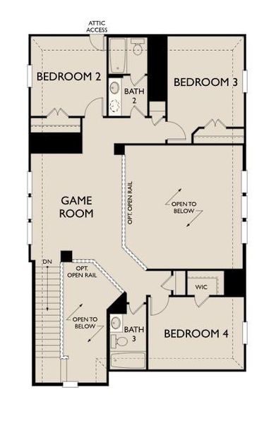 2D floor plan layout of this home in Bergamo, Katy, TX (Image 4).