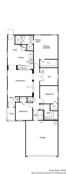2D floor plan layout of this home in Knox Ridge, Converse, TX (Image 3).