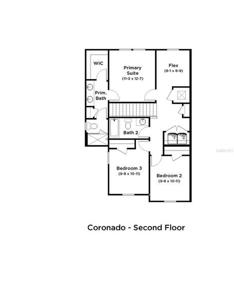 2D floor plan layout of this home in Cyrene at Harmony, St. Cloud, FL (Image 3).