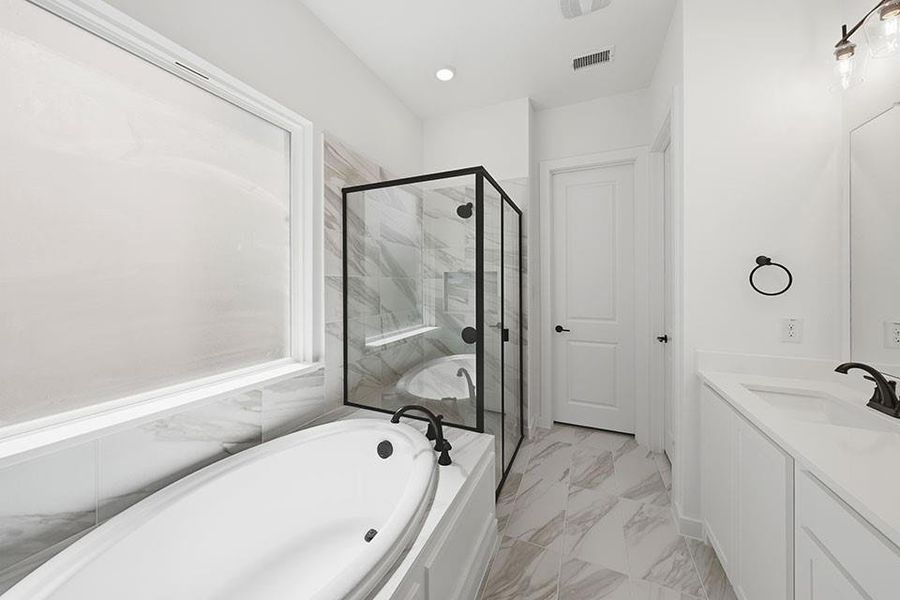 Furnished interior view inside a new home in Light Farms Brenham - 40' Lots, Celina (Image 9).