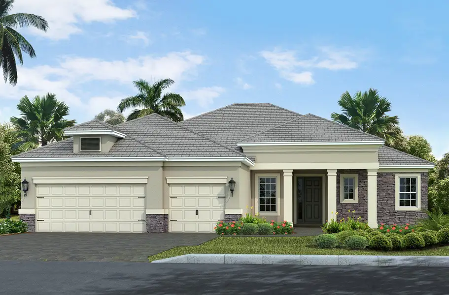 Representative exterior photo of a completed home built from the Sanibel by Neal Communities in Verandah, Fort Myers, FL (Image 1). Representative exterior photo of a completed home built from the Sanibel by Neal Communities in Verandah, Fort Myers, FL (Image 1).
