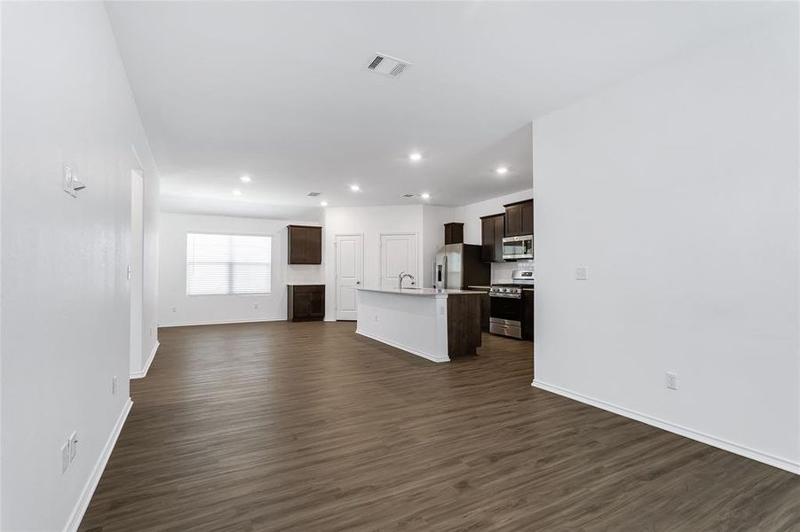 Living room open to kitchen