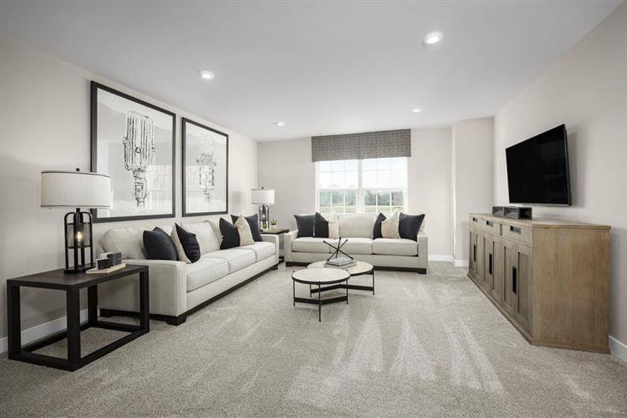Representative furnished interior of a home built from the Greenwood by Ryan Homes in Windsor Estates, Walhalla (Image 18).