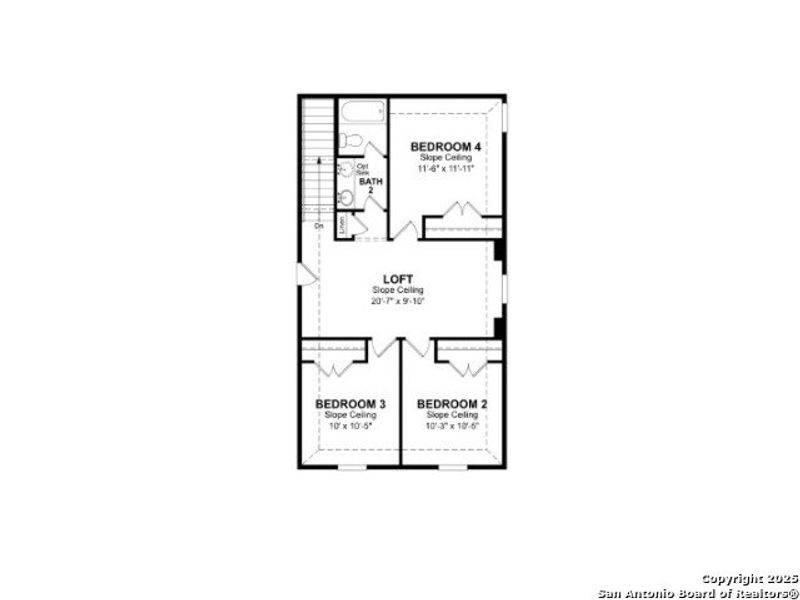 2D floor plan layout of this home in Comanche Ridge, San Antonio, TX (Image 3).