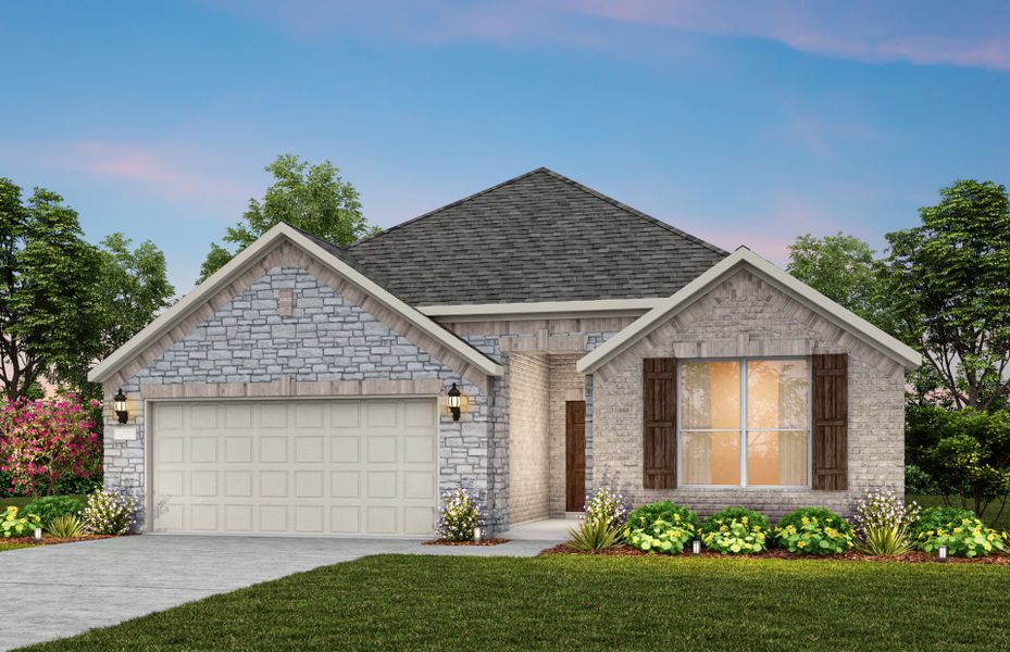 Representative exterior photo of a completed home built from the Blue Sky by Pulte Homes in Ribbonwood, Aubrey, TX (Image 20).