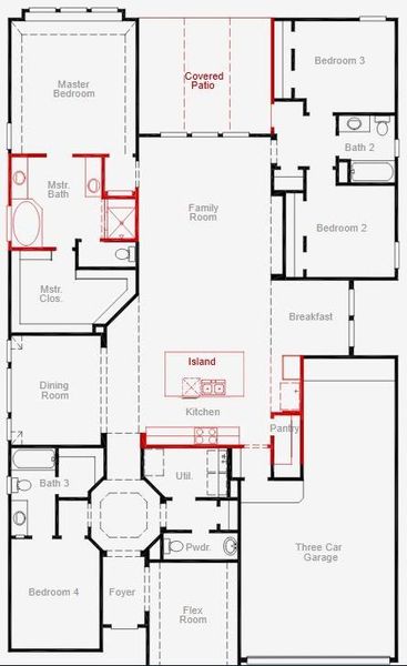 2D floor plan layout of this home in The Meadows at Imperial Oaks 60', Conroe, TX (Image 5). 2D floor plan layout of this home in The Meadows at Imperial Oaks 60', Conroe, TX (Image 5).