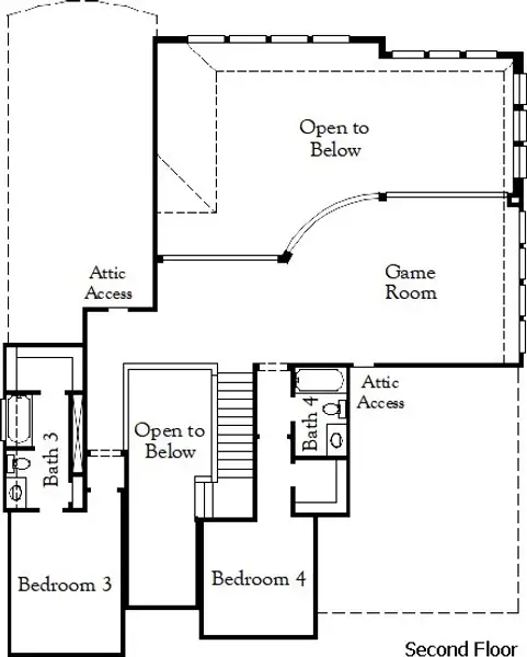 2D floor plan layout for the Winters by Coventry Homes in Lariat, Liberty Hill, TX (Image 4).