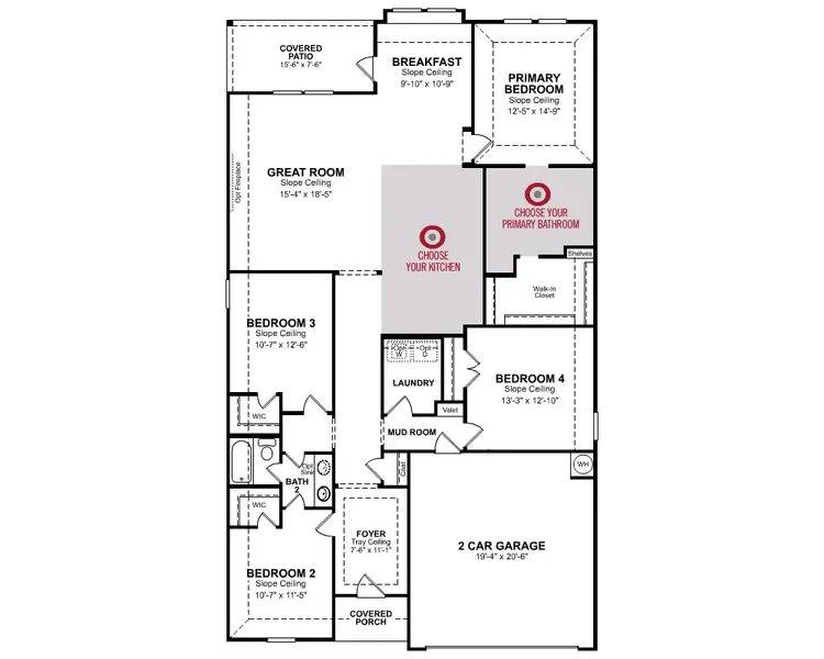 2D floor plan layout for the Teton by Beazer Homes in Sorella, Tomball, TX (Image 3).