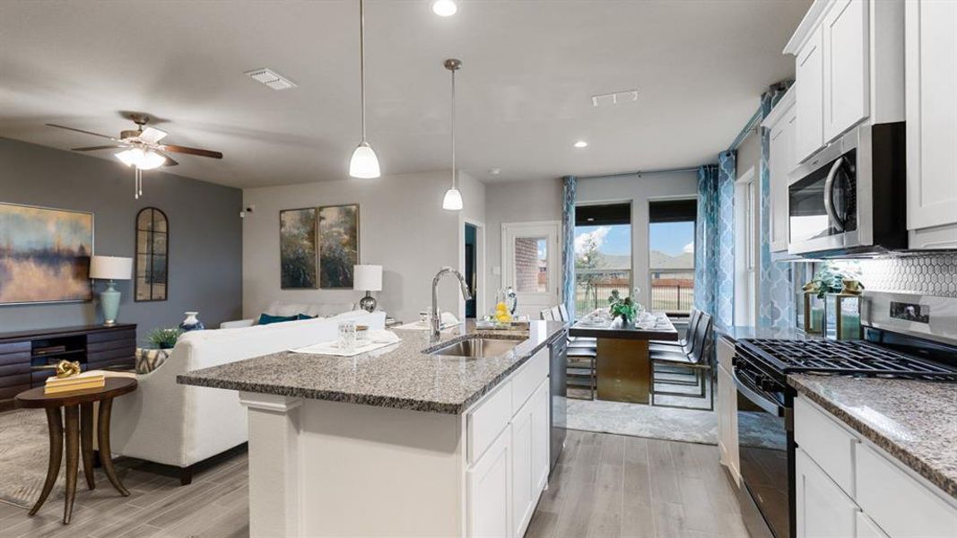 Furnished interior view inside a new home in Bluestem, Rhome (Image 29). Furnished interior view inside a new home in Bluestem, Rhome (Image 29).
