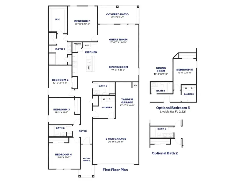 2D floor plan layout of this home in Magma Ranch Vistas, Florence, AZ (Image 4).