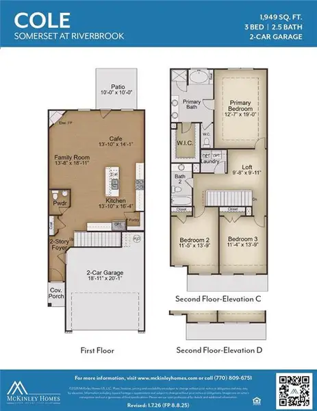 2D floor plan layout of this home in Somerset at Riverbrook, Gainesville, GA (Image 5).