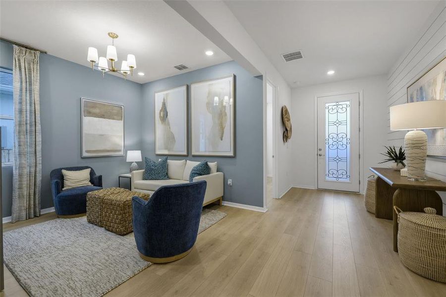 Furnished interior view inside a new home in Creekside Run at Babcock Ranch, Punta Gorda (Image 15).