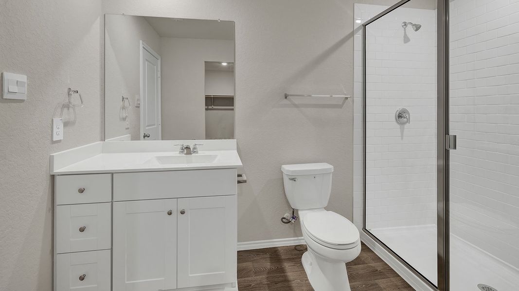 Representative furnished interior of a home built from the The Atlanta by D.R. Horton in Navarro Fields, Seguin (Image 12).