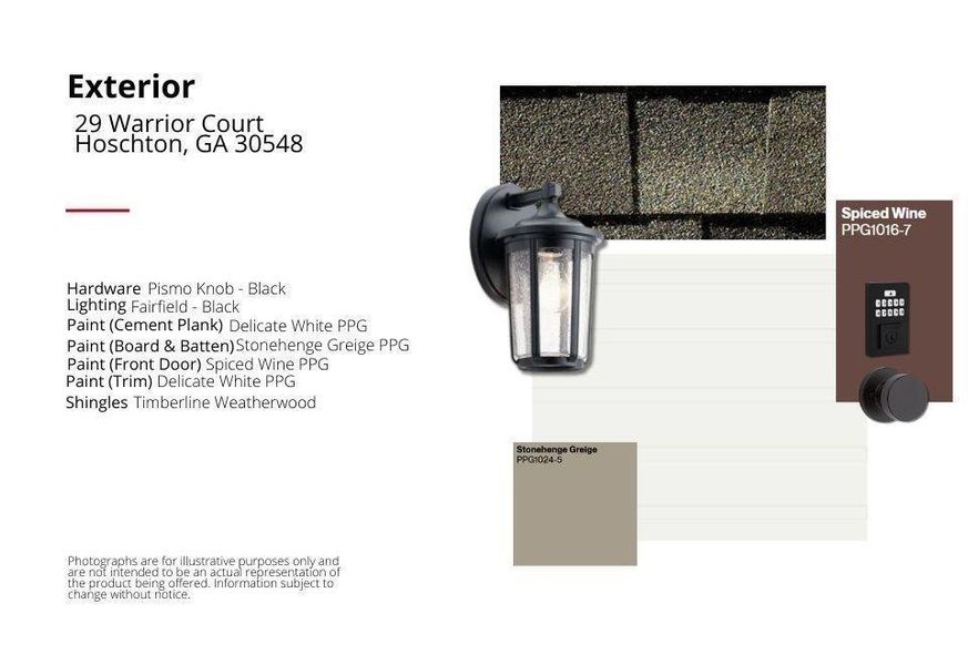 Sample of building materials used in homes in Twin Lakes, Hoschton (Image 2).